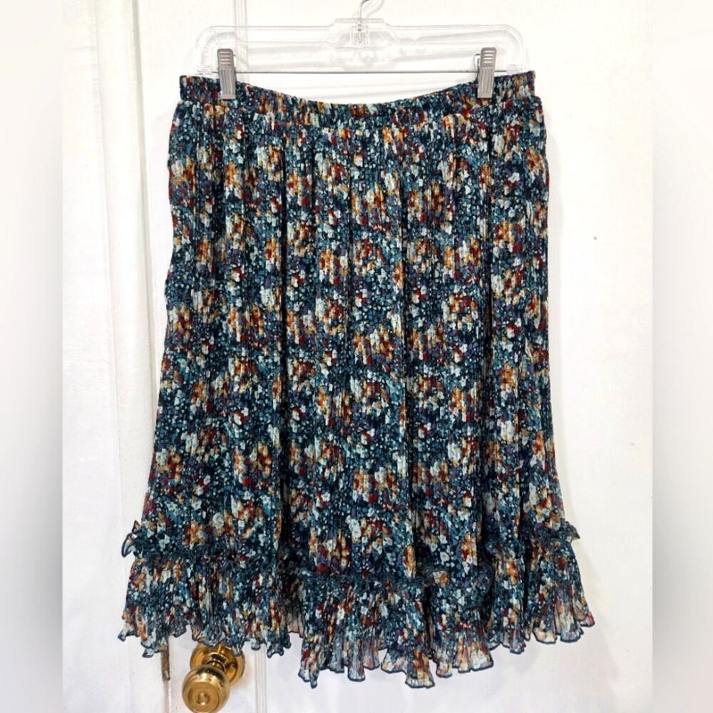 Sundance Floral Pleated Skirt Medium